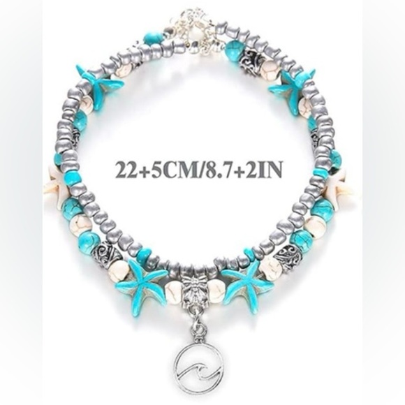 Starfish wave charm anklet - Picture 1 of 1